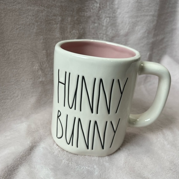 Rae Dunn Hunny Bunny Easter Holiday Coffee Mug. NWT. White with Pink Interior. - Picture 1 of 4